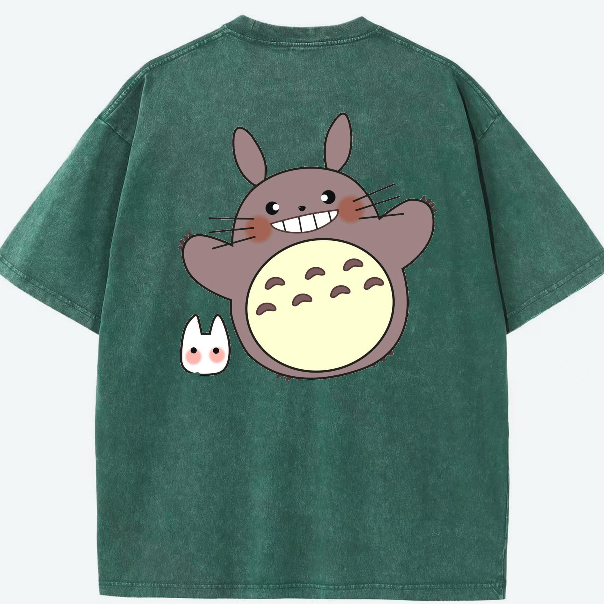（画像用） となりのトトロ 草壁メイ 草壁サツキ My Neighbor Totoro Satsuki Kusakabe Mei Kusakabe 綿100% ヴィンテージ風 半袖Tシャツ（背面プリント）